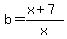 b=%28x%2B7%29%2Fx