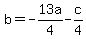 b=-13a%2F4-c%2F4