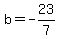 b=-23%2F7