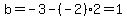 b=-3-%28-2%292=1