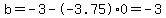 b=-3--3.75%2A0+=+-3