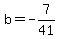 b=-7%2F41