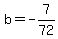b=-7%2F72