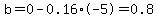 b=0-0.16%2A-5+=+0.8