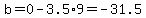 \"b=0-3.5%2A9+=+-31.5\"
