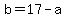 b=17-a