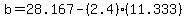 b=28.167-%282.4%29%2811.333%29