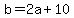 b=2a%2B10