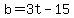 b=3t-15