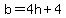b=4h%2B4