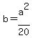 b=a%5E2%2F20
