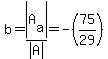 b=abs%28A%5Ba%5D%29%2Fabs%28A%29=-%2875%2F29%29
