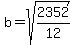 b=sqrt%282352%2F12%29