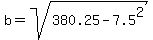 b=sqrt%28380.25-7.5%5E2%29