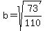 b=sqrt%2873%2F110%29
