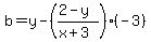 b=y-%28%282-y%29%2F%28x%2B3%29%29%28-3%29