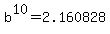 b%5E10=2.160828