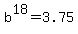 b%5E18=3.75