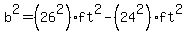 b%5E2=%2826%5E2%29ft%5E2-%2824%5E2%29ft%5E2