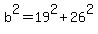 b%5E2=19%5E2%2B26%5E2