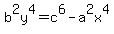 b%5E2y%5E4=c%5E6-a%5E2x%5E4