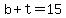 b+%2B+t+=+15