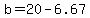 b+=+20+-+6.67