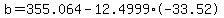 b+=+355.064+-+12.4999%2A-33.52