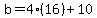 b+=+4%2816%29%2B10