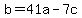 b+=+41a-7c