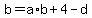 b+=+a%2Ab+%2B+4+-+d