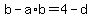 b+-+a%2Ab+=+4+-+d