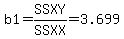 b1=SSXY%2FSSXX=3.699