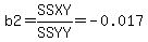 b2=SSXY%2FSSYY=-0.017