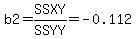 b2=SSXY%2FSSYY=-0.112
