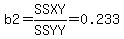b2=SSXY%2FSSYY=0.233