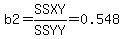 b2=SSXY%2FSSYY=0.548