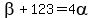 beta%2B123=4alpha