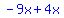 blue%28-9x%2B4x%29