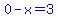 blue%280-x=3%29