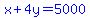 blue%28x%2B4y=5000%29