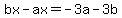 bx-ax=-3a-3b