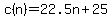 c%28n%29+=+22.5n+%2B+25