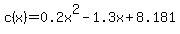 c%28x%29=0.2x%5E2-1.3x%2B8.181