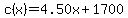 c%28x%29=4.50x%2B1700