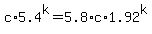c%2A5.4%5Ek=5.8%2Ac%2A1.92%5Ek