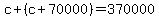 c%2B%28c%2B70000%29=370000