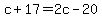 c%2B17=2c-20
