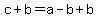 c%2Bb+=+a-b%2Bb