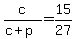 c%2F%28c%2Bp%29=15%2F27